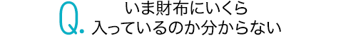 いま財布にいくら入っているのか分からない